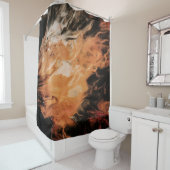 Rideaux De Douche Fumée orange et blanche (En situation)