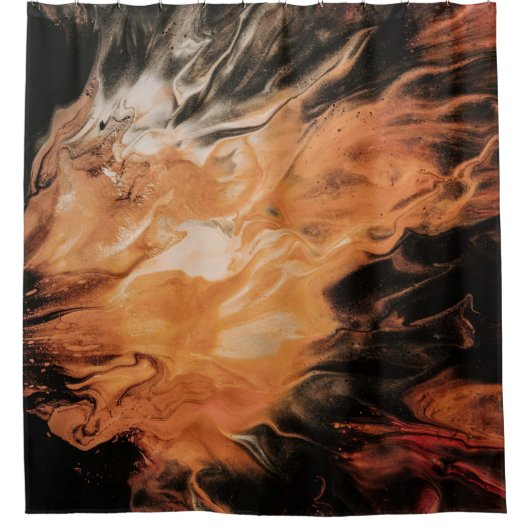 Rideaux De Douche Fumée orange et blanche (Devant)