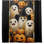 Rideaux De Douche Fun Ghosts & Jack-o'-lantern Citrouilles (Devant)