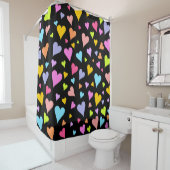 Rideaux De Douche Fun, Loving, Colorful Heart Pattern (En situation)