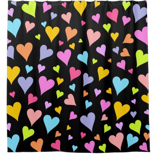 Rideaux De Douche Fun, Loving, Colorful Heart Pattern (Devant)