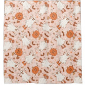 Rideaux De Douche Fun Retro Ghost & Jack-O-Lantern Motif (Devant)