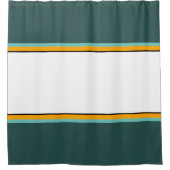 Rideaux De Douche Fun White Orange Racing Stripes Sur Dark Green (Devant)