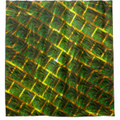 Rideaux De Douche Fundo de imagens verdes sob grade dourada ? (Devant)