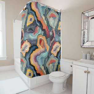 Rideaux De Douche Funky Abstrait Geode Agate Salle de bain Motif