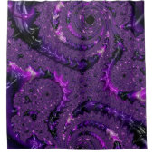 Rideaux De Douche Funky Bold Boho Purple Digital Abstrait Fractal (Devant)