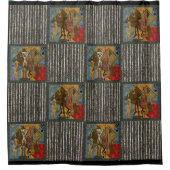 Rideaux De Douche Funky Hot Jazz sur Grungy Stripes (Devant)