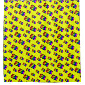 Rideaux De Douche Funky Neon Rainbow Block Motif (Devant)