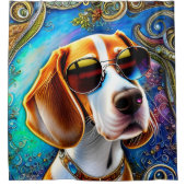 Rideaux De Douche Funky Retro Beagle (Devant)
