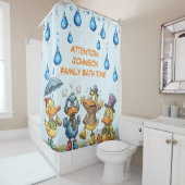 Rideaux De Douche Funny Angry Ducks Custom Family (En situation)