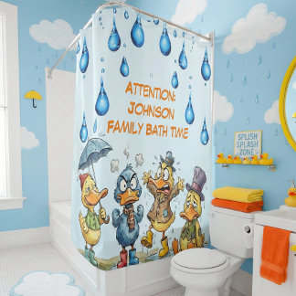 Rideaux De Douche Funny Angry Ducks Custom Family 