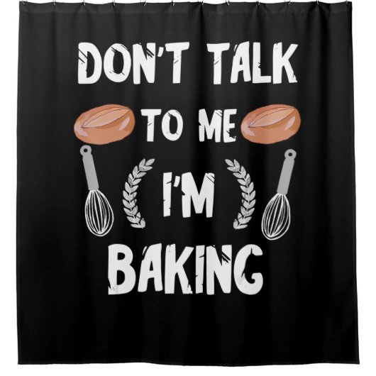 Rideaux De Douche Funny baker | Dont talk to me in baking (Devant)