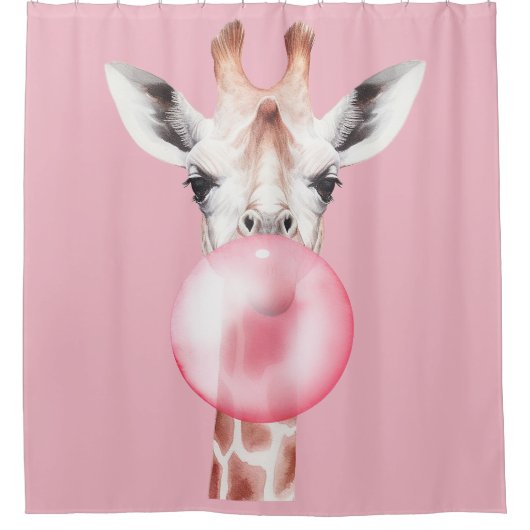 Rideaux De Douche Funny Bubblegum Giraffe (Devant)