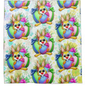 Rideaux De Douche Funny Bunny biting an Easter Egg (Devant)