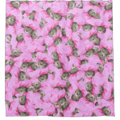 Rideaux De Douche Funny Chat rose (Devant)