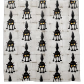 Rideaux De Douche Funny Fierce Black Cat Cartoon  (Devant)
