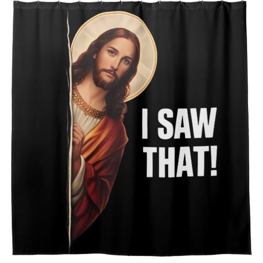 Rideaux De Douche Funny Jesus "I Saw That" Christian meme design (Devant)