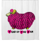 Rideaux De Douche Funny Pink Ram chinois Année Zodiac Douche C (Devant)