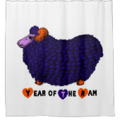 Rideaux De Douche Funny Purple Ram chinois Année Zodiac Anniversaire (Devant)