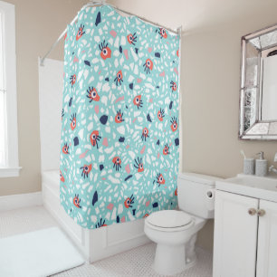 Rideaux De Douche Funny Terrazzo Motif Enfants