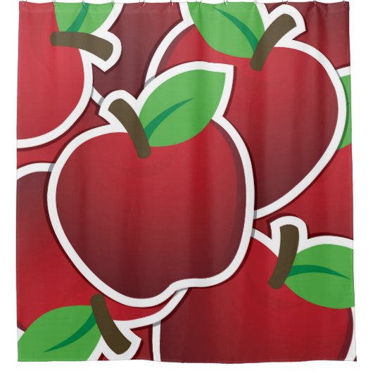 Rideaux De Douche Funy red apples (Devant)