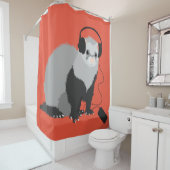 Rideaux De Douche Furet drôle de mélomane (En situation)