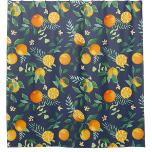Rideaux De Douche Fusion d'agrumes : Oranges à l'air tropical