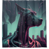 Rideaux De Douche Futuriste Grande Danse Le compagnon robotique (Devant)