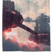 Rideaux De Douche Futuristic platforms in the clouds at twilight (Devant)