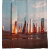 Rideaux De Douche Futuristic Surreal Mirror Towers In Desert (Devant)