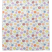 Rideaux De Douche Fuzzy Flower Pattern Pastels on White (Devant)