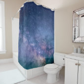 Rideaux De Douche Galaxie bleue et violette numérique (En situation)