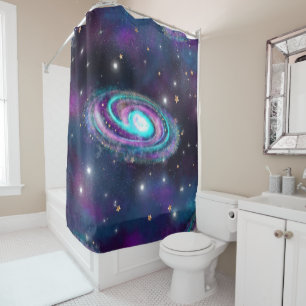 Rideaux De Douche Galaxie de la Voie Lactée Bleu cosmique Violet r