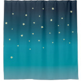 Rideaux De Douche Galaxie des étoiles bleues OMBRE (Devant)