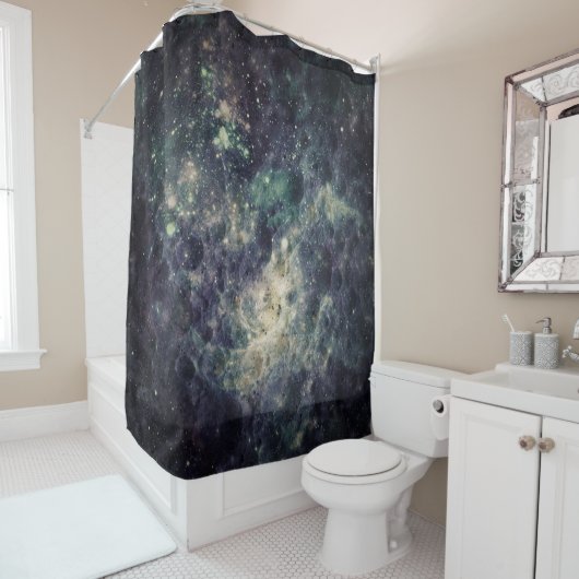 Rideaux De Douche Galaxie Sombre Rock Spatial (En situation)