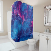 Rideaux De Douche Galaxie spatiale aquarelle ciel nocturne avec étoi (En situation)
