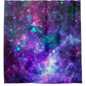 Rideaux De Douche Galaxie spatiale violette Espace cosmique sarcelle (Devant)