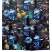 Rideaux De Douche Galaxie visiteurs dans l'espace (Devant)