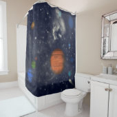 Rideaux De Douche Galaxies avec étoiles et planètes dans l'espace (En situation)