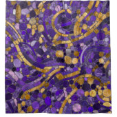 Rideaux De Douche Galets Mosaic Art -Améthyste Et Or (Devant)