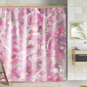 Rideaux De Douche Galets Mosaic Art - Rose rose pâle