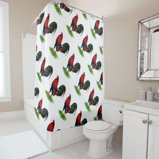 Rideaux De Douche Gamecock : Rouge foncé (En situation)