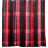 Rideaux De Douche Gamme Abstraite Red Black Plaid (Devant)