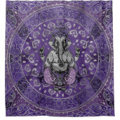 Rideaux De Douche Ganesha - argent et pourpres (Devant)