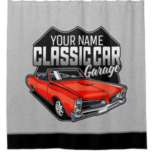 Rideaux De Douche Garage de voiture classique convertible personnali