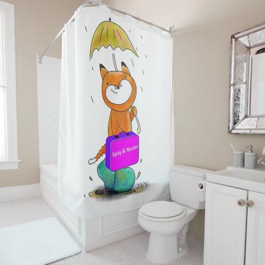 Rideaux De Douche Gardeau de douche pour enfants Felines Spay & Neut (En situation)