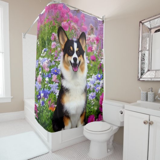 Rideaux De Douche Garden Dweller Corgi (En situation)