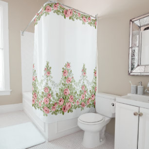 Rideaux De Douche Garlands de Roses victoriens Bleus Élégants