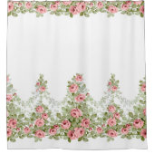 Rideaux De Douche Garlands de Roses victoriens Bleus Élégants (Devant)