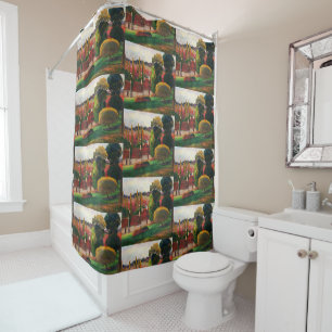 Rideaux De Douche Gauguin Une ferme en Bretagne Art du paysage vinta